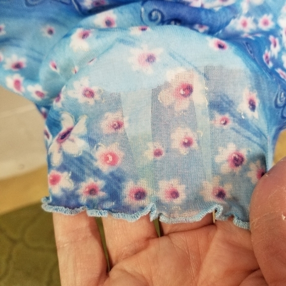 Vtg 90s y2k floral mesh sleeveless boho dress - Picture 6 of 11